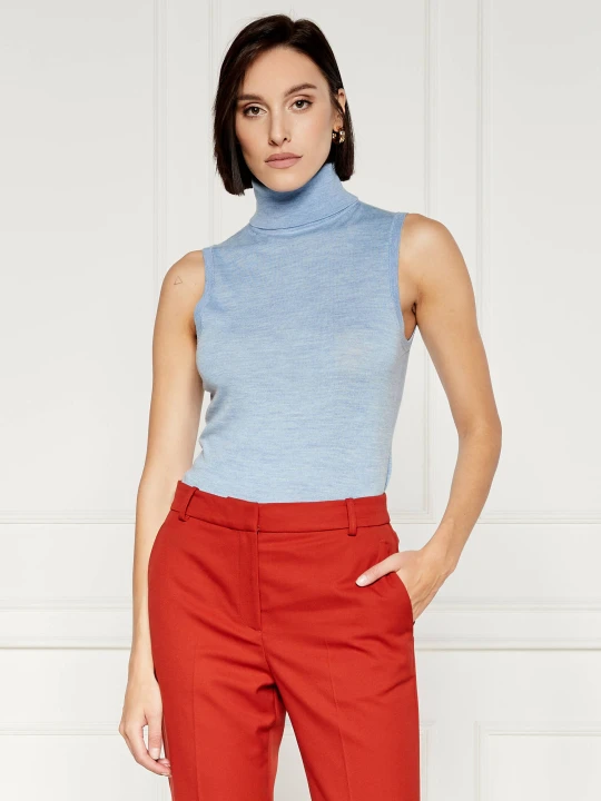 Zdjęcie produktu Tommy Hilfiger Wełniany top | Slim Fit błękitny