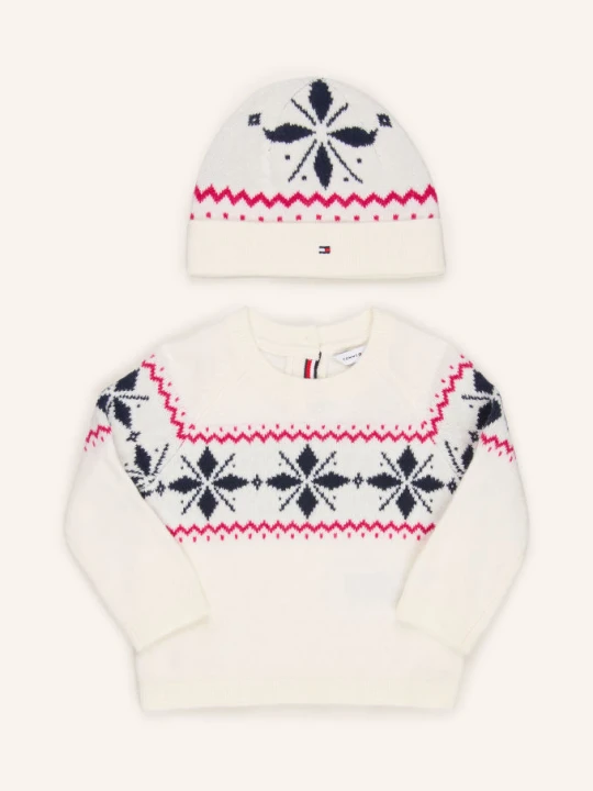 Zdjęcie produktu Tommy Hilfiger Zestaw: Czapka I Sweter weiss biały