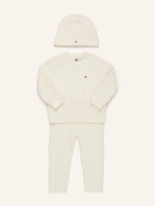 Zdjęcie produktu Tommy Hilfiger Zestaw: Czapka, Sweter I Spodnie Z Dzianiny weiss ECRU