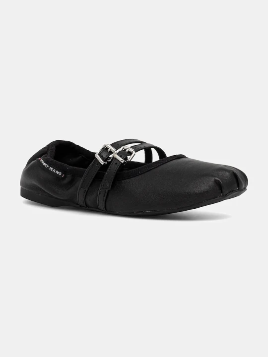 Zdjęcie produktu Tommy Jeans baleriny skórzane BALLERINA czarny