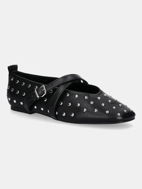 Zdjęcie produktu Tommy Jeans baleriny skórzane MARYJANE STUDDED BALLERINA czarny