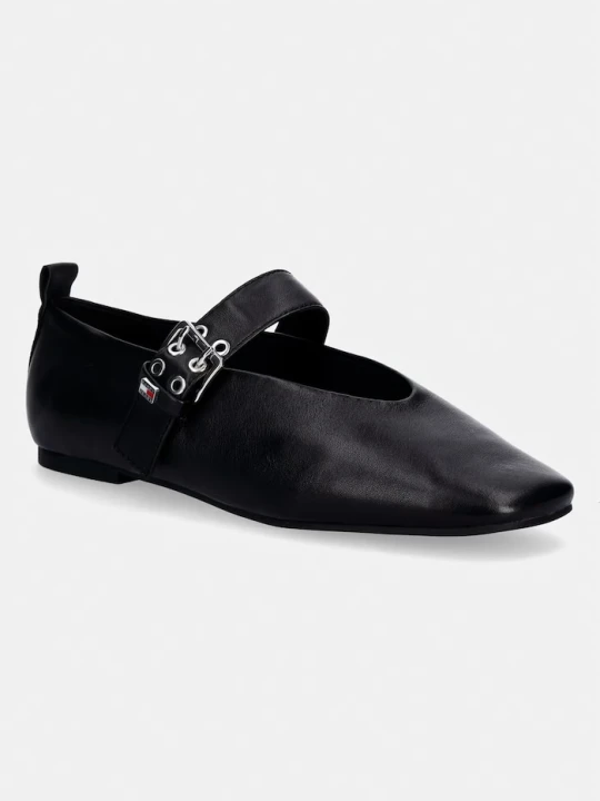 Zdjęcie produktu Tommy Jeans baleriny skórzane TJW BALLERINA BUCKLE czarny