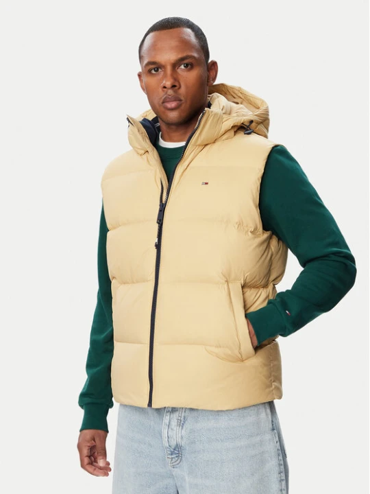 Zdjęcie produktu Tommy Jeans Bezrękawnik DM0DM20465 Beżowy jasny Regular Fit