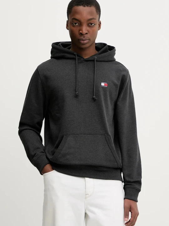 Zdjęcie produktu Tommy Jeans bluza z kapturem męska z bawełną szary