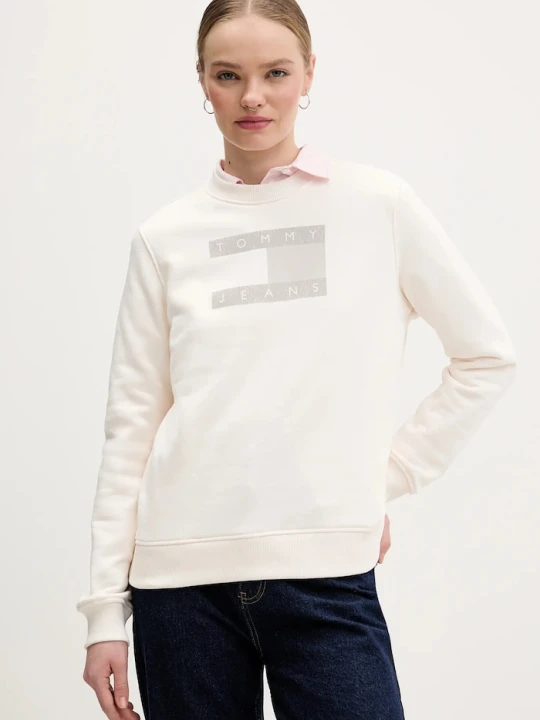 Zdjęcie produktu Tommy Jeans bluza bawełniana beżowy