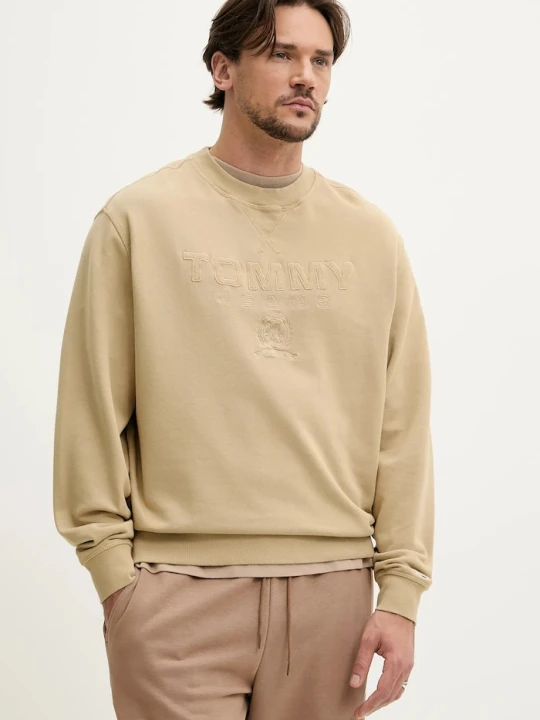 Zdjęcie produktu Tommy Jeans bluza bawełniana beżowy