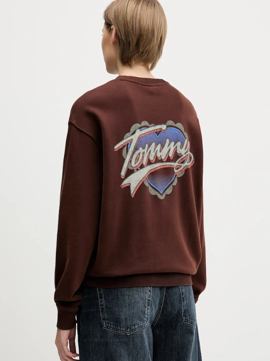 Zdjęcie produktu Tommy Jeans bluza bawełniana brązowy