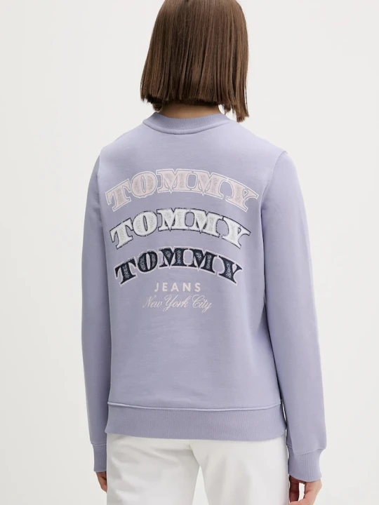 Zdjęcie produktu Tommy Jeans bluza bawełniana fioletowy