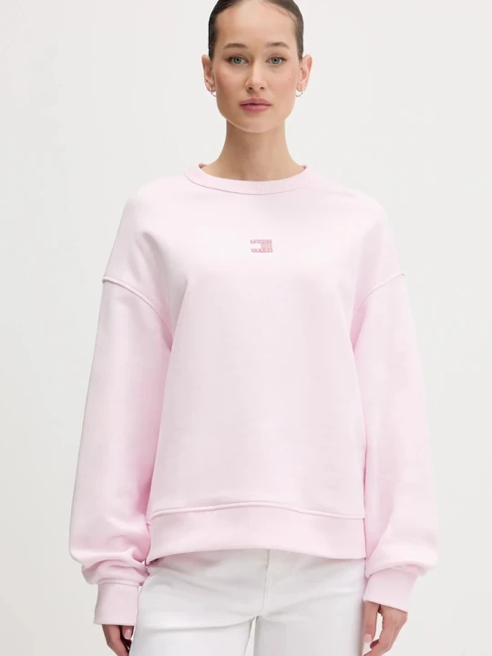 Zdjęcie produktu Tommy Jeans bluza damska bawełniana różowy