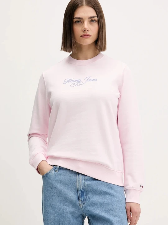 Zdjęcie produktu Tommy Jeans bluza bawełniana różowy