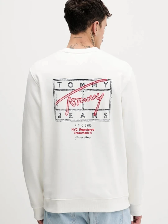 Zdjęcie produktu Tommy Jeans bluza bawełniana beżowy