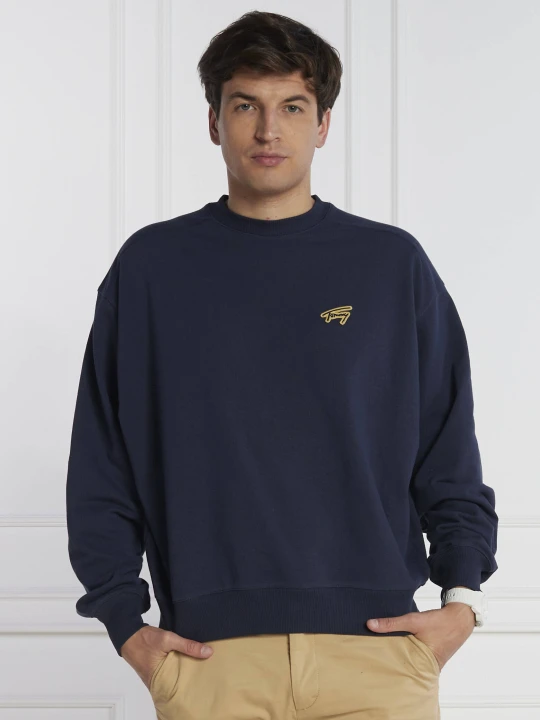 Zdjęcie produktu Tommy Jeans Bluza BOXY SIGNATURE CREW | Regular Fit granatowy