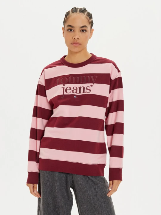 Zdjęcie produktu Tommy Jeans Bluza Ess Logo DW0DW19041 Fioletowy Relaxed Fit