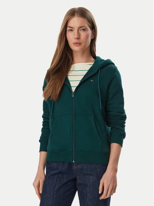 Zdjęcie produktu Tommy Jeans Bluza Flag DW0DW19729 Zielony ciemny Regular Fit