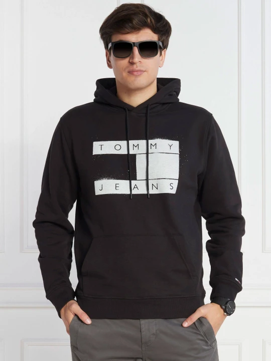 Zdjęcie produktu Tommy Jeans Bluza FLAG SPRAY | Regular Fit czarny