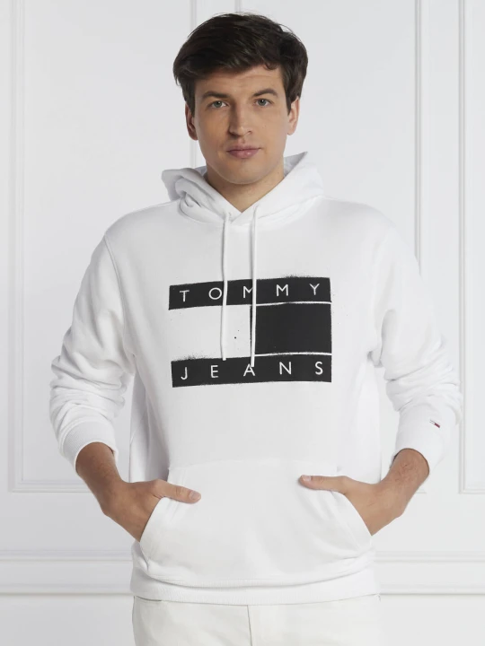 Zdjęcie produktu Tommy Jeans Bluza FLAG SPRAY | Regular Fit biały