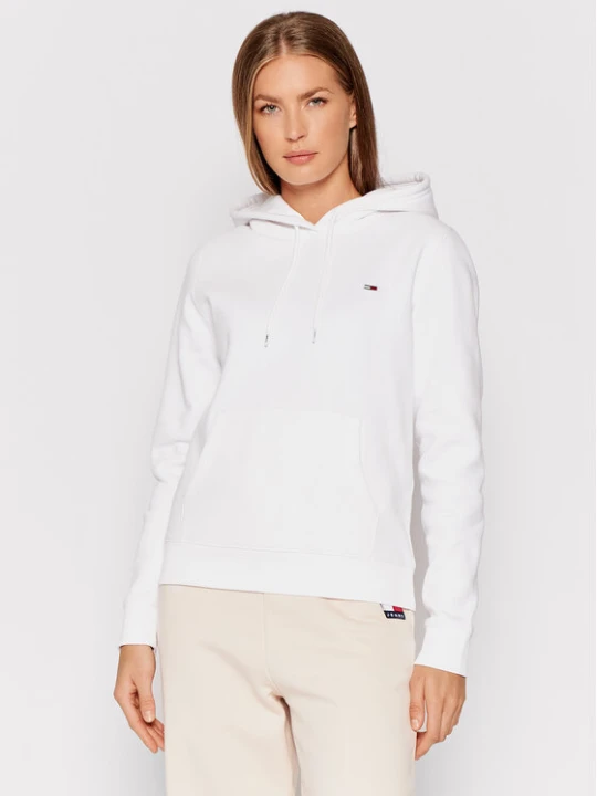 Zdjęcie produktu Tommy Jeans Bluza Fleece Hoodie DW0DW09228 Biały Regular Fit