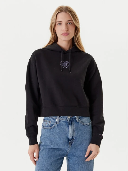 Zdjęcie produktu Tommy Jeans Bluza Heart DW0DW21408 Czarny Relaxed Fit