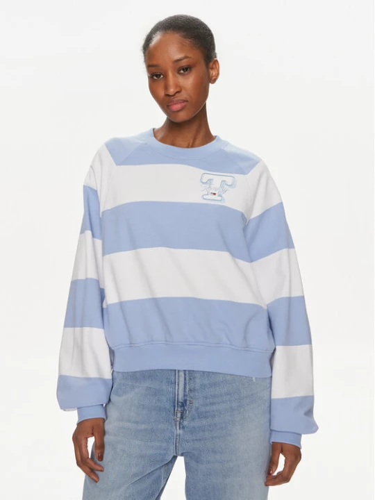 Zdjęcie produktu Tommy Jeans Bluza Letterman DW0DW17789 Niebieski Relaxed Fit