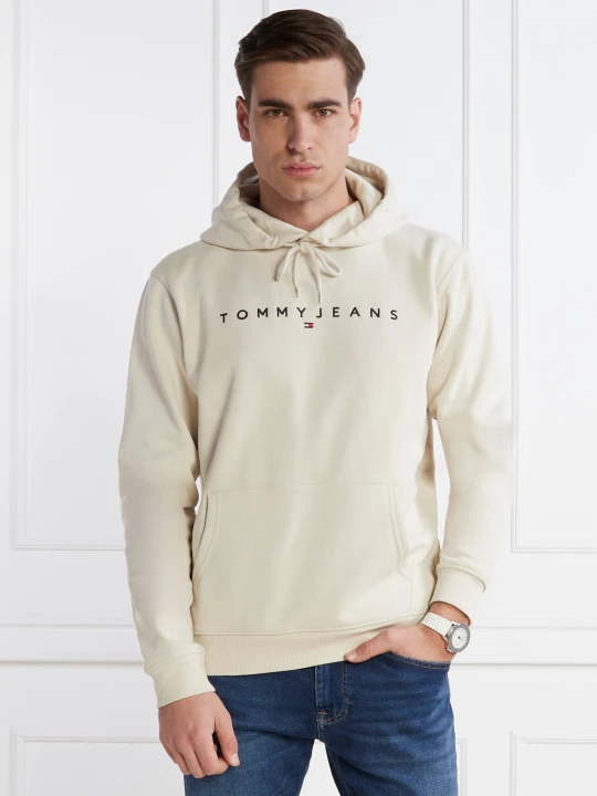 Zdjęcie produktu Tommy Jeans Bluza LINEAR LOGO HOODIE EXT | Regular Fit beżowy