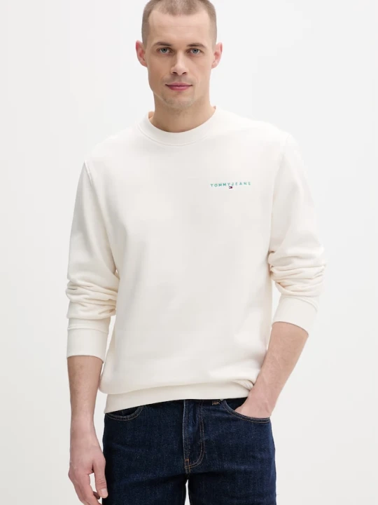 Zdjęcie produktu Tommy Jeans bluza męska z bawełną beżowy