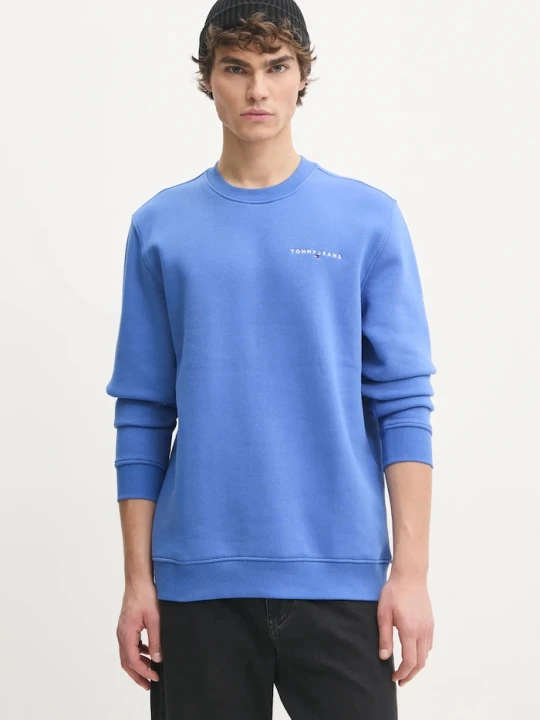 Zdjęcie produktu Tommy Jeans bluza męska z bawełną fioletowy