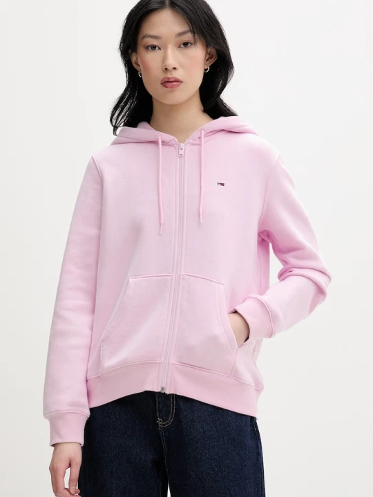 Zdjęcie produktu Tommy Jeans bluza rozpinana damska z bawełną różowy