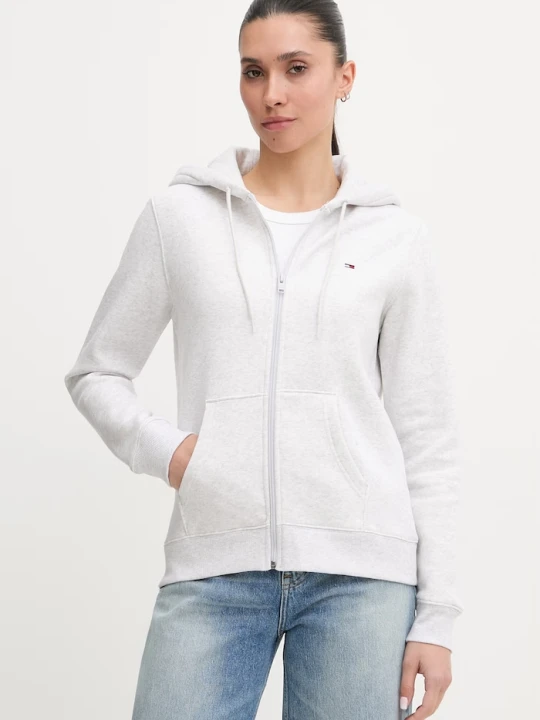 Zdjęcie produktu Tommy Jeans bluza rozpinana damska z bawełną szary