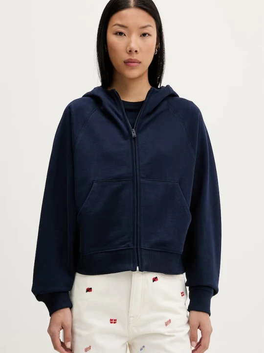 Zdjęcie produktu Tommy Jeans bluza rozpinana damska bawełniana granatowy