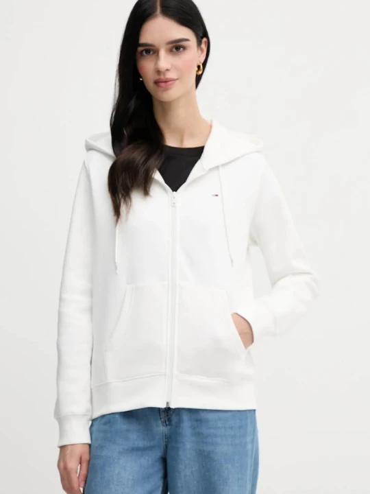 Zdjęcie produktu Tommy Jeans bluza rozpinana damska z bawełną biały
