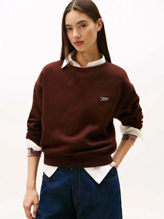 Zdjęcie produktu Tommy Jeans Bluza SILVER SCRIPT | Relaxed fit bordowy