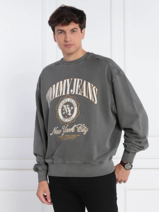 Zdjęcie produktu Tommy Jeans Bluza TJM BOXY LUXE VARSITY CREW | Regular Fit grafitowy