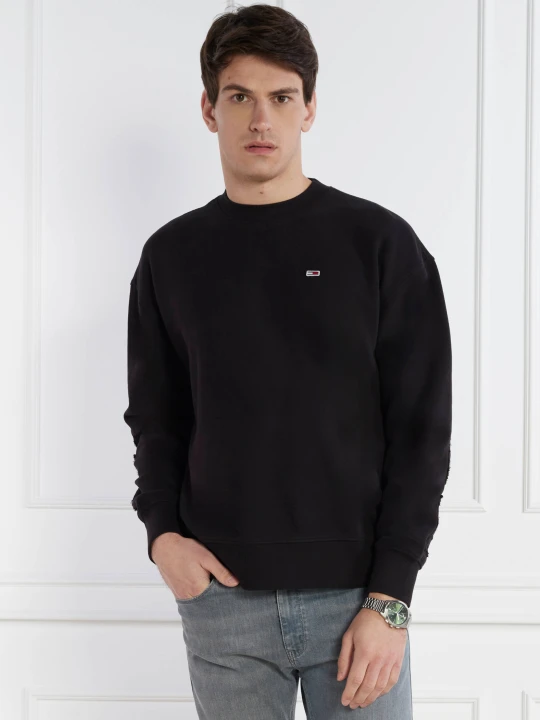 Zdjęcie produktu Tommy Jeans Bluza TONAL APPLIQUE CREW | Relaxed fit czarny