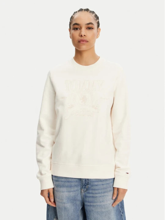 Zdjęcie produktu Tommy Jeans Bluza Tonal Crest DW0DW20637 Biały Regular Fit