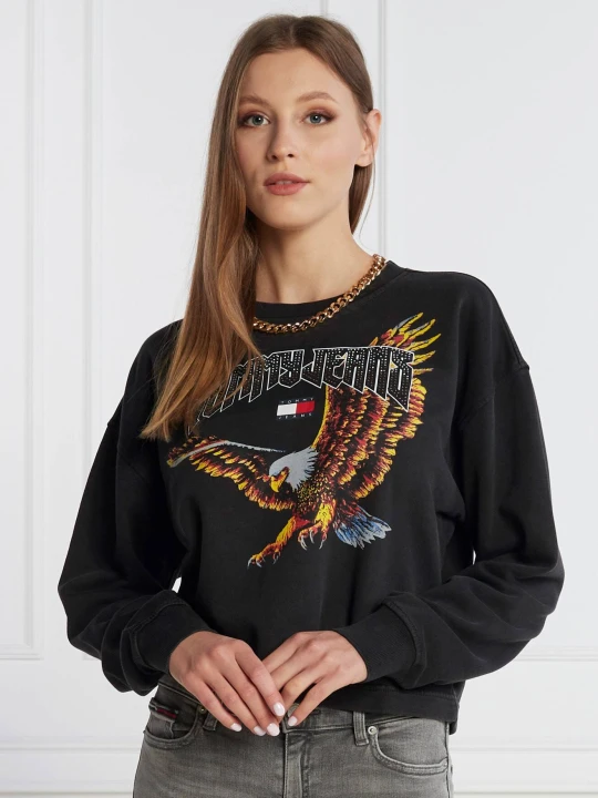 Zdjęcie produktu Tommy Jeans Bluza VINTAGE EAGLE CREW | Relaxed fit czarny