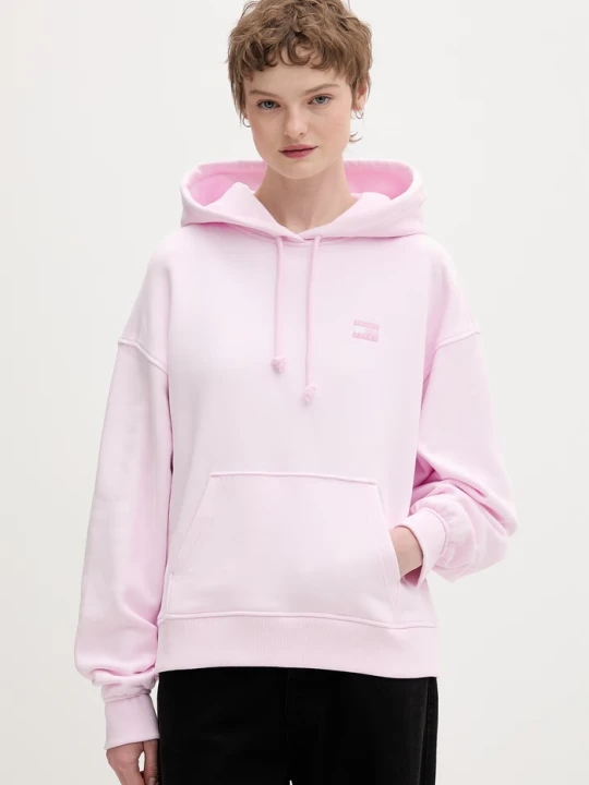 Zdjęcie produktu Tommy Jeans bluza z kapturem damska bawełniana różowy