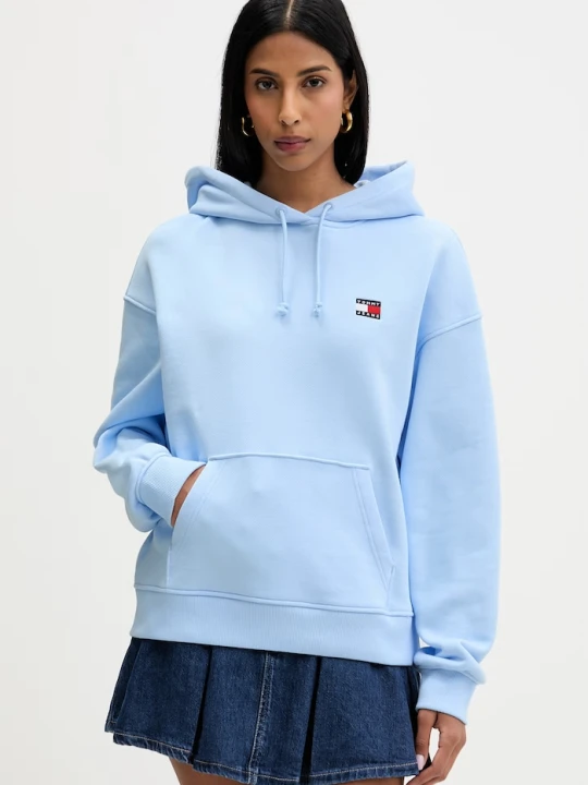 Zdjęcie produktu Tommy Jeans bluza z kapturem damska bawełniana niebieski