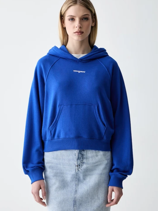 Zdjęcie produktu Tommy Jeans bluza z kapturem damska bawełniana niebieski