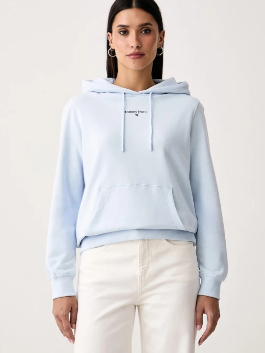 Zdjęcie produktu Tommy Jeans bluza z kapturem damska bawełniana niebieski