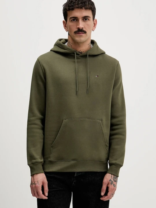 Zdjęcie produktu Tommy Jeans bluza z kapturem męska z bawełną zielony