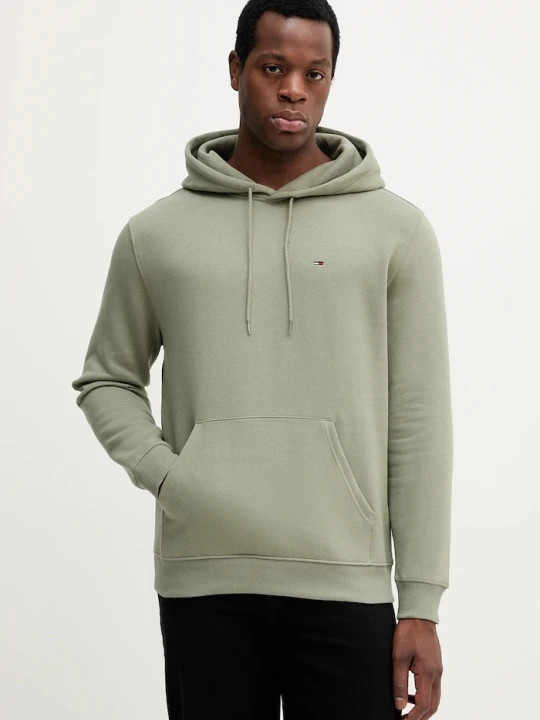 Zdjęcie produktu Tommy Jeans bluza z kapturem męska z bawełną zielony