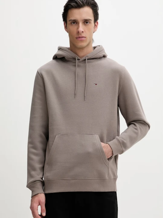 Zdjęcie produktu Tommy Jeans bluza z kapturem męska z bawełną brązowy