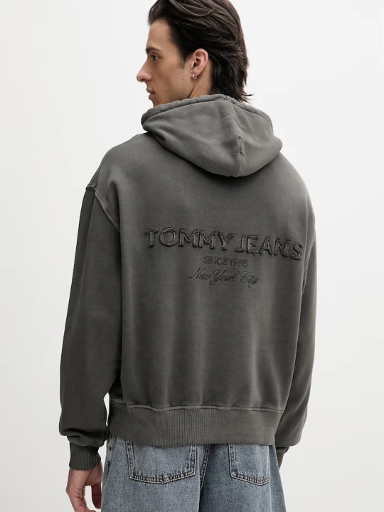 Zdjęcie produktu Tommy Jeans bluza z kapturem męska bawełniana szary