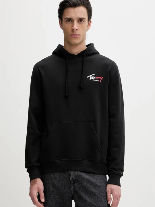 Zdjęcie produktu Tommy Jeans bluza z kapturem męska bawełniana czarny