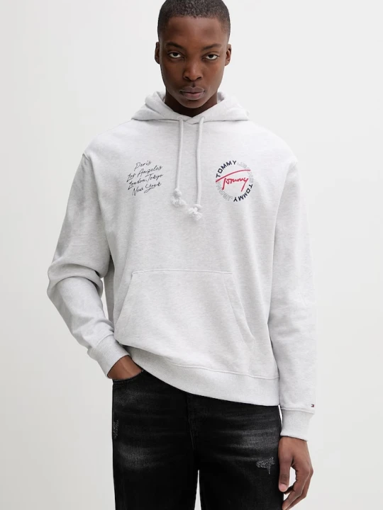 Zdjęcie produktu Tommy Jeans Bluza z kapturem męska bawełniana szary