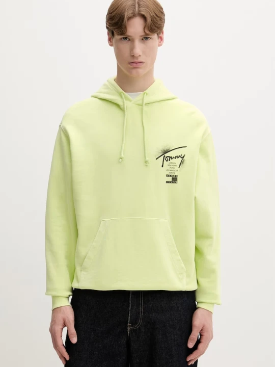 Zdjęcie produktu Tommy Jeans bluza z kapturem męska bawełniana zielony