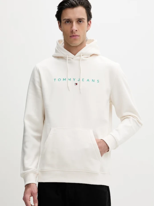 Zdjęcie produktu Tommy Jeans bluza z kapturem męska z bawełną beżowy