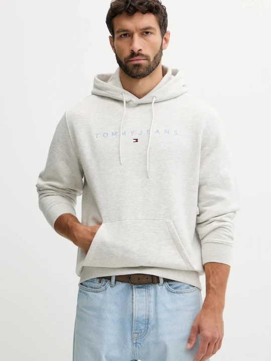 Zdjęcie produktu Tommy Jeans bluza z kapturem męska z bawełną szary