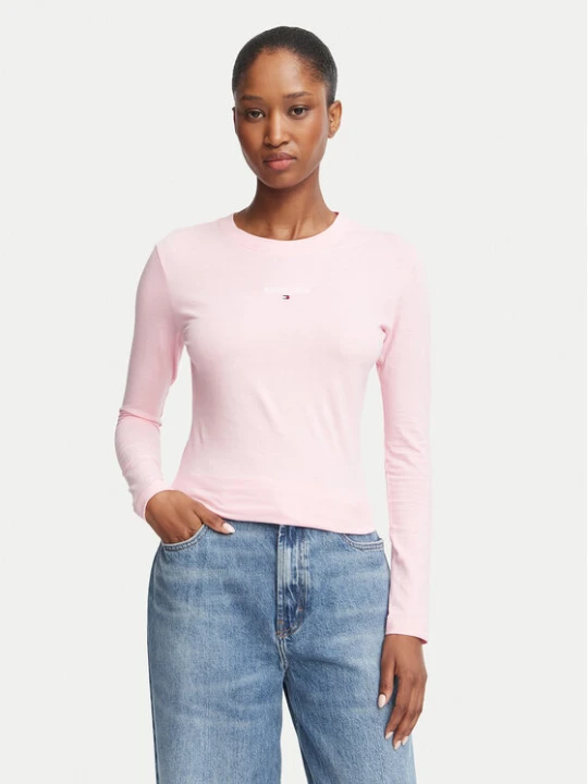 Zdjęcie produktu Tommy Jeans Bluzka Classic Logo DW0DW23248 Różowy jasny Slim Fit