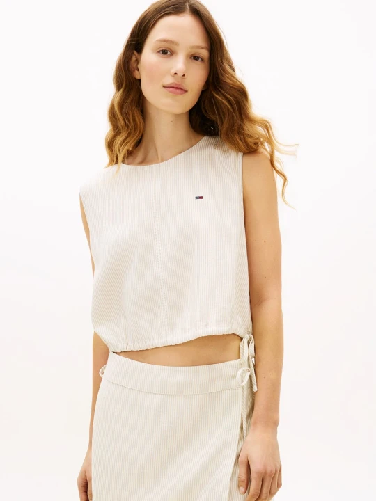 Zdjęcie produktu Tommy Jeans Bluzka Kobiety len beżowy